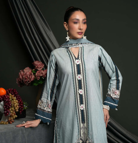 Salina Linen Vol-4  Un Stitched 3 Pcs D-08  REGALIA TEXTILE