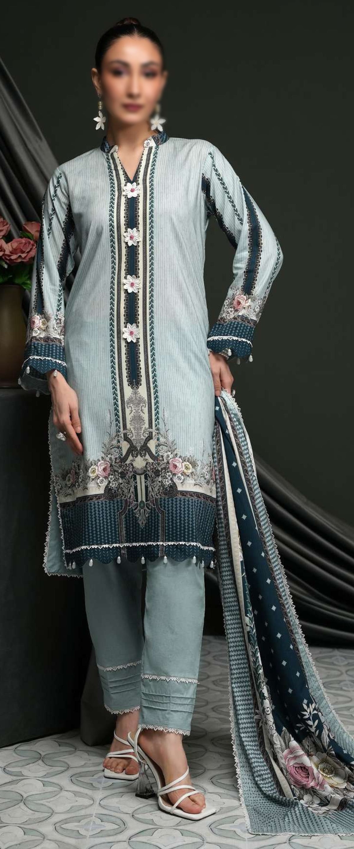 Salina Linen Vol-4  Un Stitched 3 Pcs D-08  REGALIA TEXTILE