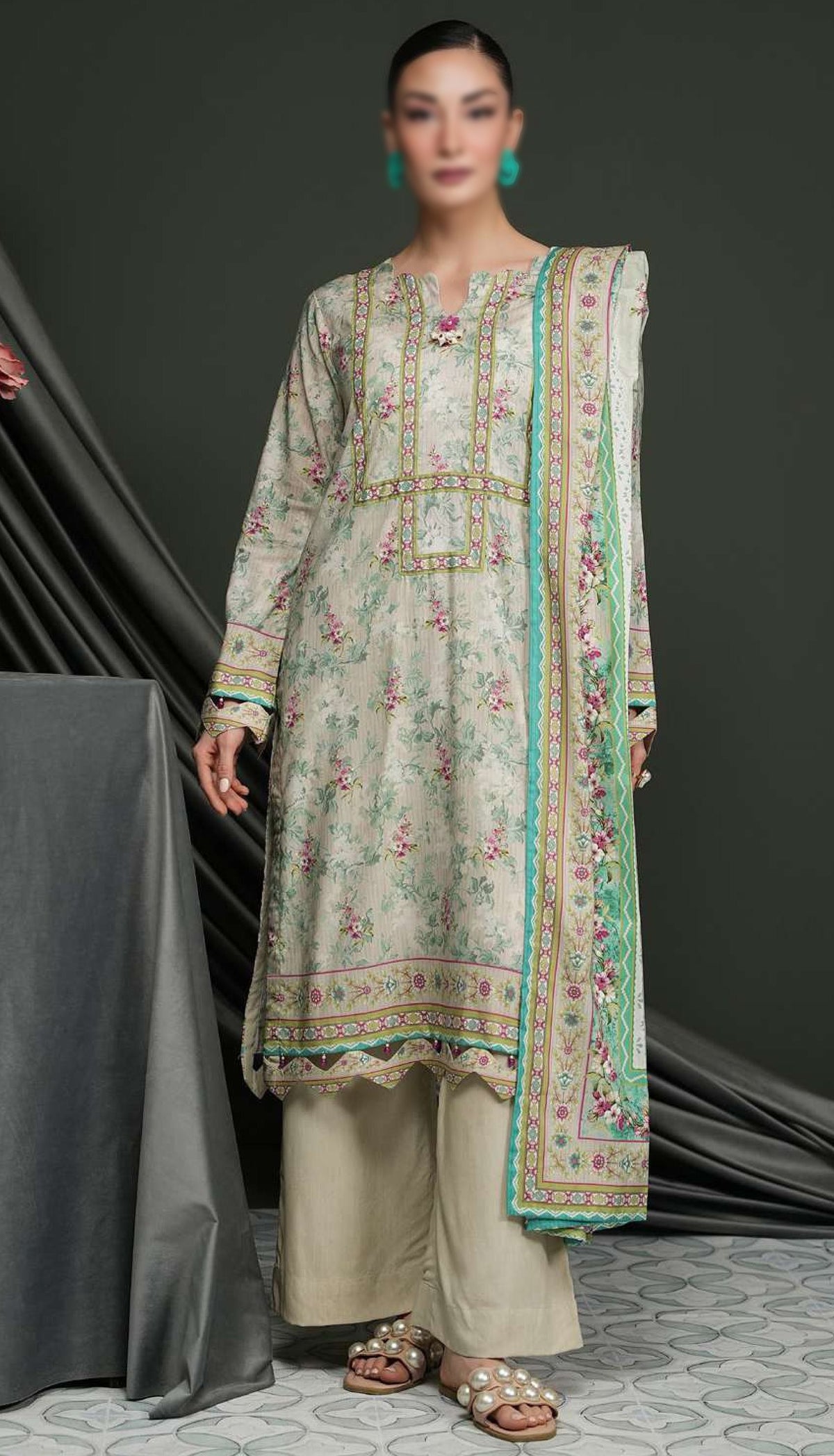 Salina Linen Vol-4  Un Stitched 3 Pcs D-09  REGALIA TEXTILE