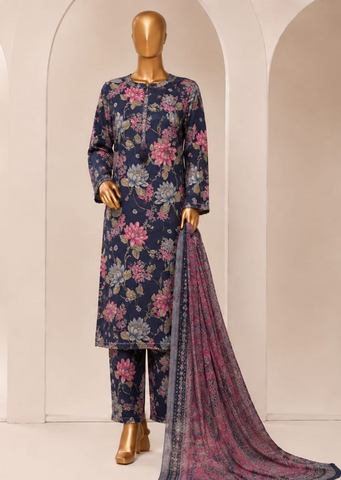 Sadabahar Printed Lawn Vol-14 | 3 Piece Stitched Suit D-1