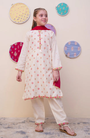 GURYA Printed Cambric 3Pec  Pret Coll'25 By SHANZEY Kids D-4