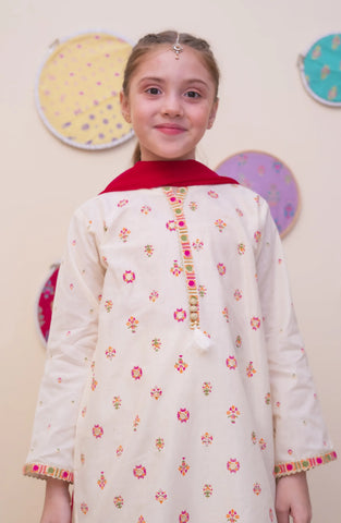 GURYA Printed Cambric 3Pec  Pret Coll'25 By SHANZEY Kids D-4