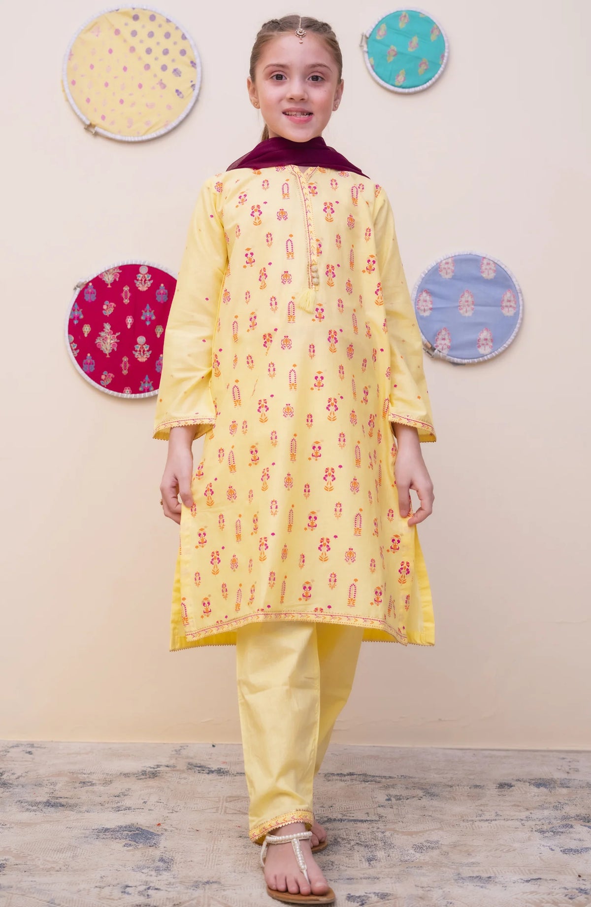 GURYA Printed Cambric 3Pec  Pret Coll'25 By SHANZEY Kids D-3