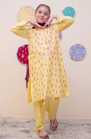 GURYA Printed Cambric 3Pec  Pret Coll'25 By SHANZEY Kids D-3