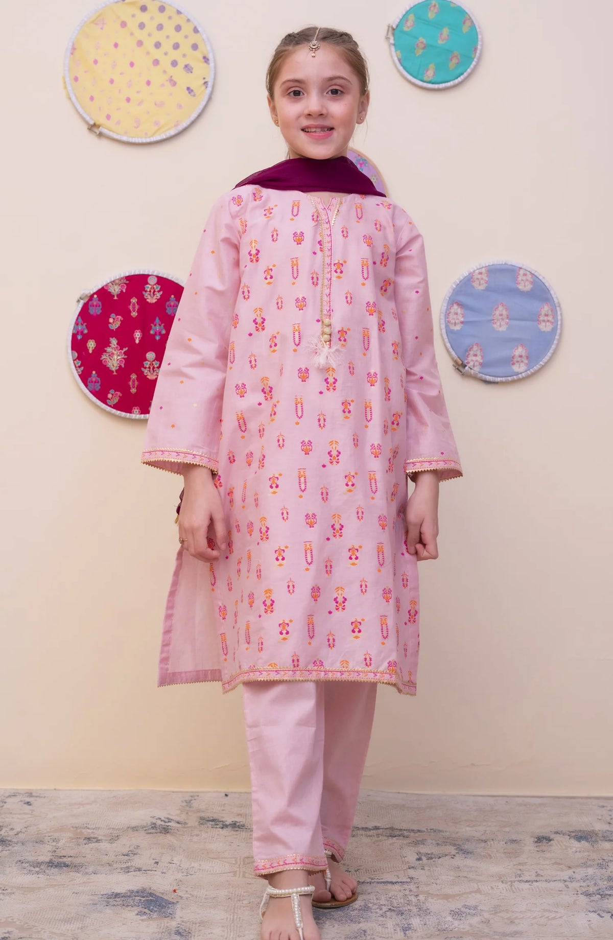 GURYA Printed Cambric 3Pec  Pret Coll'25 By SHANZEY Kids D-2