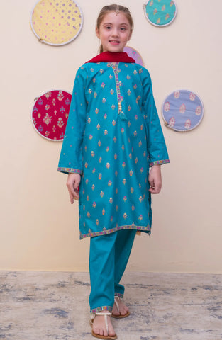 GURYA Printed Cambric 3Pec  Pret Coll'25 By SHANZEY Kids D-5