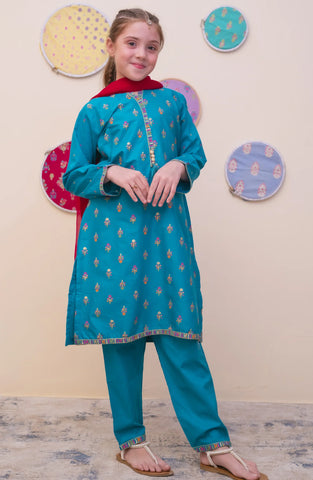 GURYA Printed Cambric 3Pec  Pret Coll'25 By SHANZEY Kids D-5