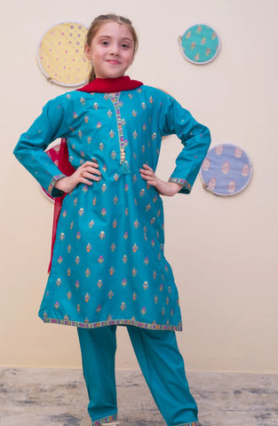 GURYA Printed Cambric 3Pec  Pret Coll'25 By SHANZEY Kids D-5