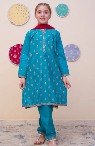 GURYA Printed Cambric 3Pec  Pret Coll'25 By SHANZEY Kids D-5