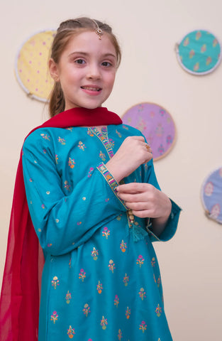 GURYA Printed Cambric 3Pec  Pret Coll'25 By SHANZEY Kids D-5