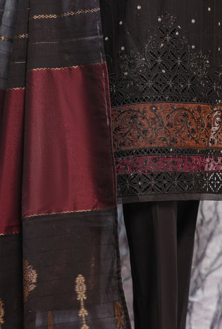 Turkish Jacquard Vol-2 Emb  HZ Textile Unstitched 3 Piece D-03