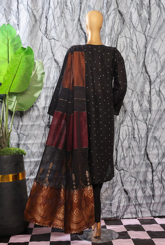 Turkish Jacquard Vol-2 Emb  HZ Textile Unstitched 3 Piece D-03