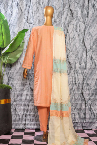 Turkish Jacquard Vol-2 Emb  HZ Textile Unstitched 3 Piece D-02