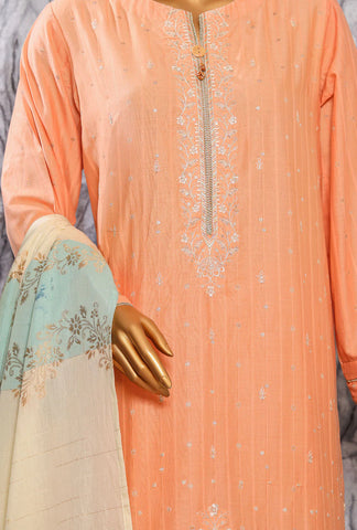 Turkish Jacquard Vol-2 Emb  HZ Textile Unstitched 3 Piece D-02