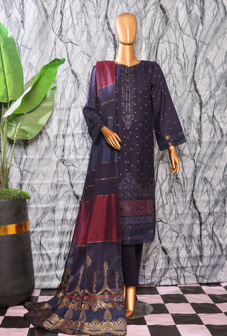 Turkish Jacquard Vol-2 Emb  HZ Textile Unstitched 3 Piece D-05