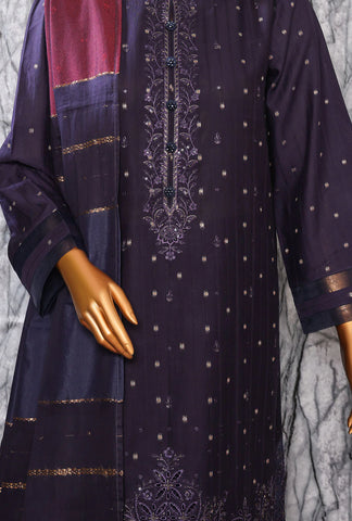 Turkish Jacquard Vol-2 Emb  HZ Textile Unstitched 3 Piece D-05