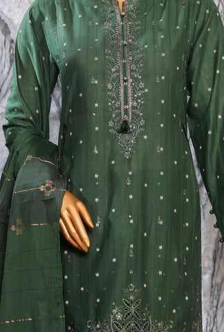 Turkish Jacquard Vol-2 Emb  HZ Textile Unstitched 3 Piece D-01