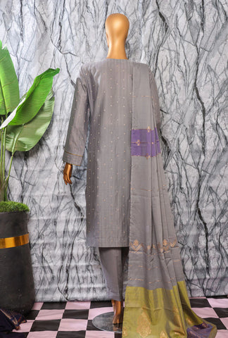 Turkish Jacquard Vol-2 Emb  HZ Textile Unstitched 3 Piece D-04