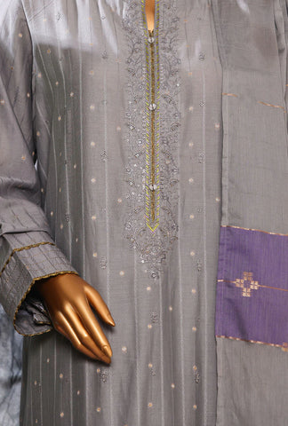 Turkish Jacquard Vol-2 Emb  HZ Textile Unstitched 3 Piece D-04