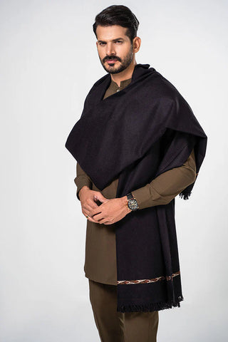 Regal Winter Mens Shawl Balck