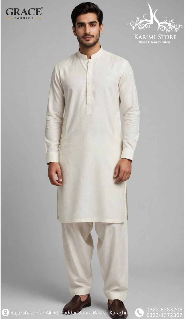 Grace Men’s Wash N Wear Unstitched Suit D-7