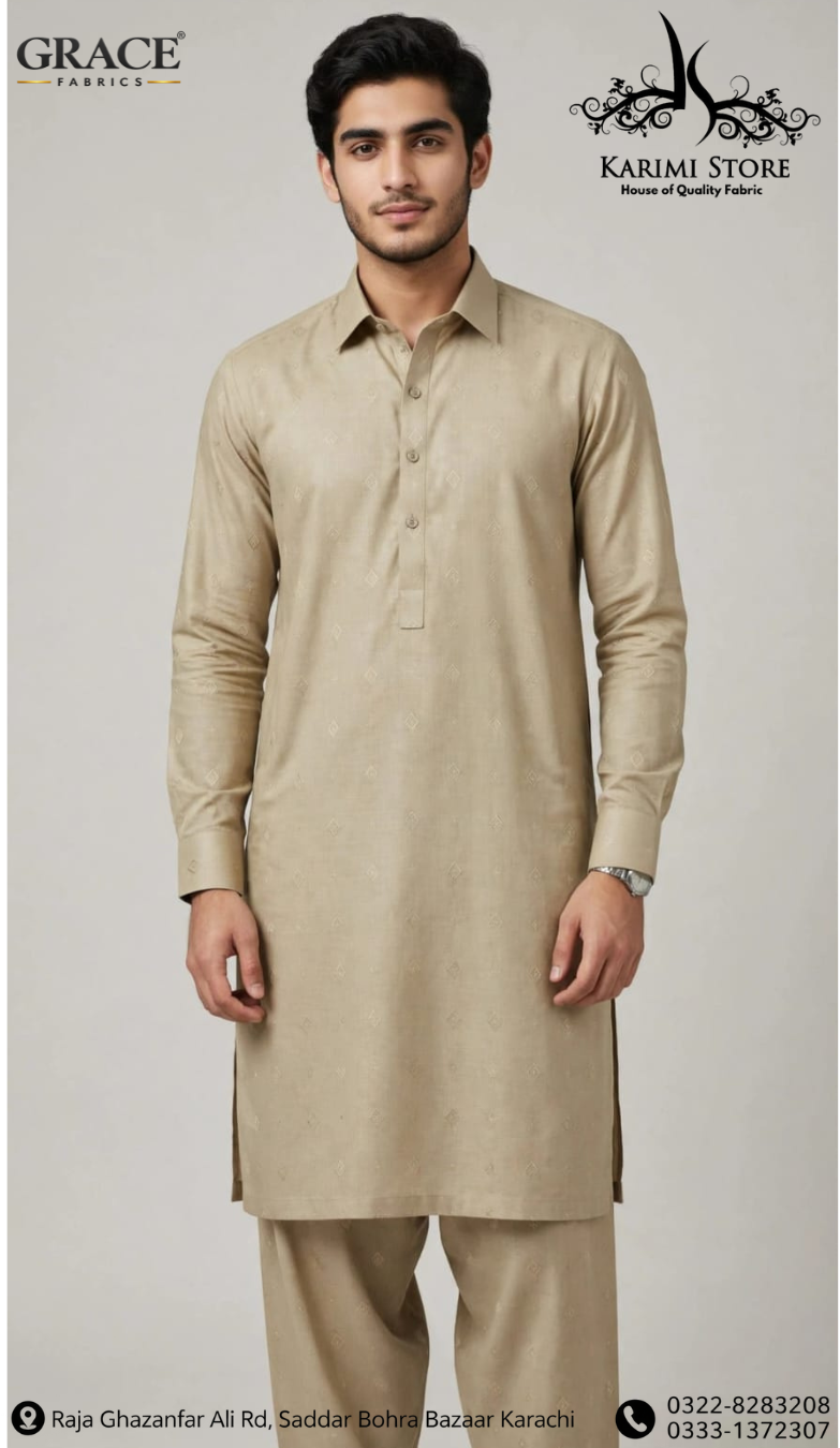 Grace Men’s Wash N Wear Unstitched Suit D-1
