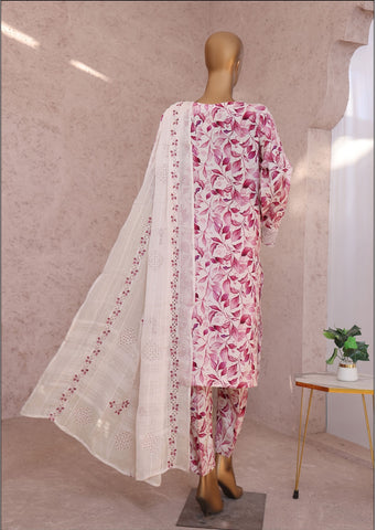 Vogue Raw Silk Emb Bamber Chiffon Coll2025 By Hz Textile D-01
