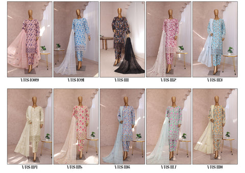 Vogue Raw Silk Emb Bamber Chiffon Coll2025 By Hz Textile D-01