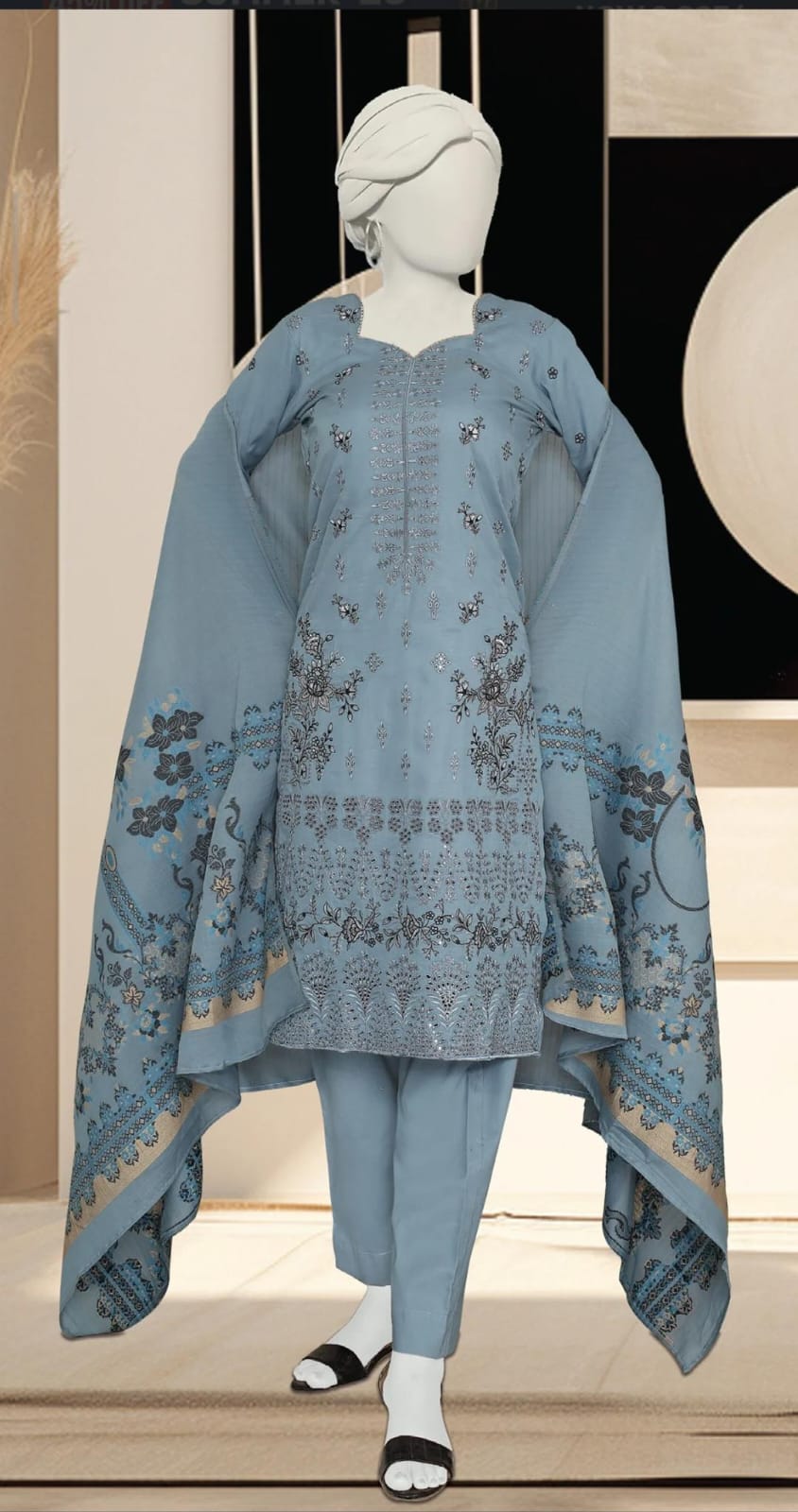 EMBROIDERED LAWN  3 PIECE UNSTITCHED COLLECTION BY KARIMI D-5