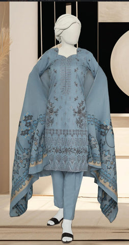 EMBROIDERED LAWN  3 PIECE UNSTITCHED COLLECTION BY KARIMI D-5