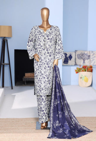 Bin Saeed Exclusive Embroidered Lawn Pintex 3 Piece Collection D-4