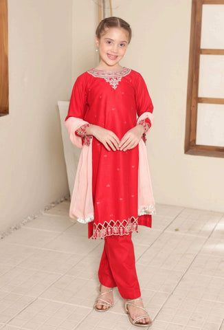 Nat Khat Guriya by Shanzey | Embroidered Cotton 3 Piece Suit D-9