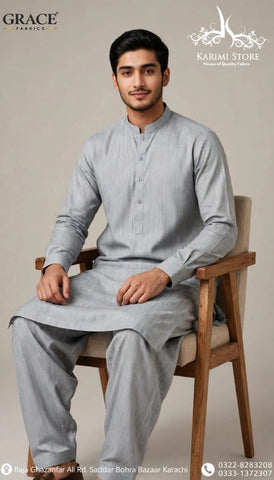 Grace Men’s Wash N Wear Unstitched Suit D-8