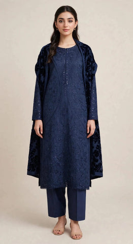 Karimi store Unstitched 3 Piece Suit  D-2