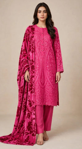 Karimi store Unstitched 3 Piece Suit  D-1