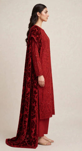 Karimi store Unstitched 3 Piece Suit  D-3
