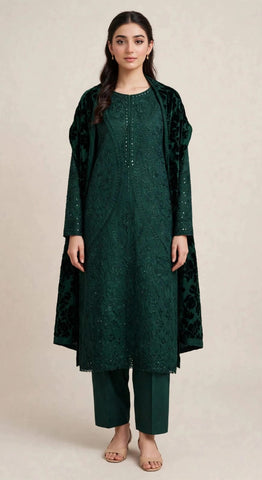 Karimi store Unstitched 3 Piece Suit  D-4