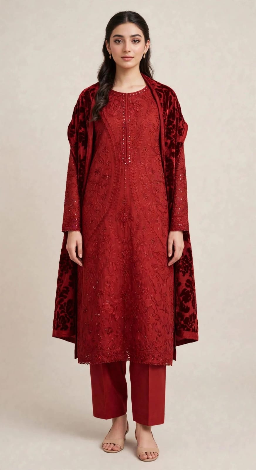 Karimi store Unstitched 3 Piece Suit  D-3