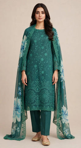 Karimi store Unstitched 3 Piece Suit  D-5