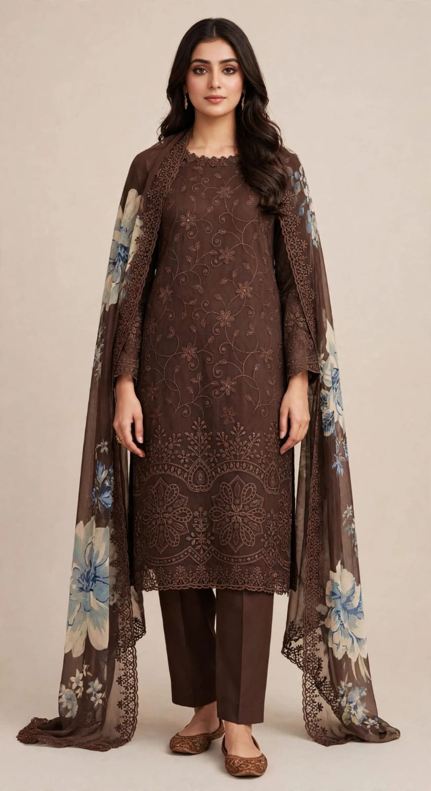 Karimi store Unstitched 3 Piece Suit  D-7