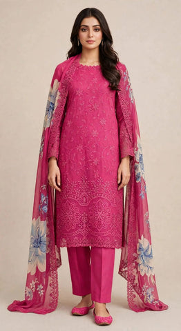 Karimi store Unstitched 3 Piece Suit  D-9