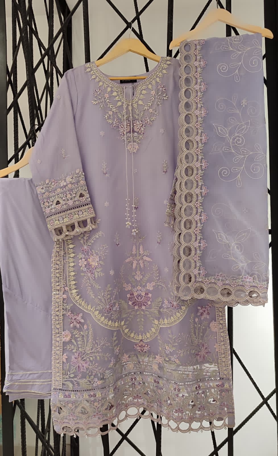 Mahpara by Sadabahar | Organza Embroidered 3 Piece Stitched Suit D-2