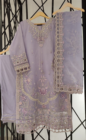 Mahpara by Sadabahar | Organza Embroidered 3 Piece Stitched Suit D-2