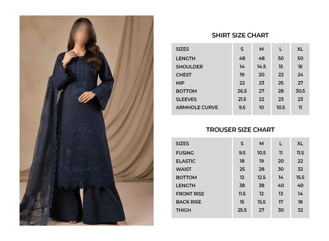 Kajal Monochrome by Amna Khadija | Embroidered Lawn 3 Piece Stitched Suit D-3