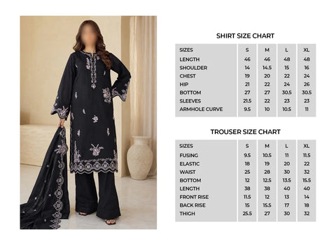 Kajal Monochrome by Amna Khadija | Embroidered Lawn 3 Piece Stitched Suit D-4