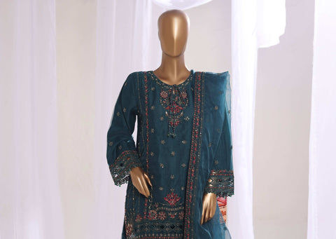 SADABAHAR LUXURY FORMAL FESTIVE  ORGANZA EMB 3PC STITCHED COLL MAHPARA D-3