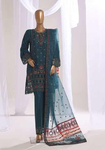 SADABAHAR LUXURY FORMAL FESTIVE  ORGANZA EMB 3PC STITCHED COLL MAHPARA D-3