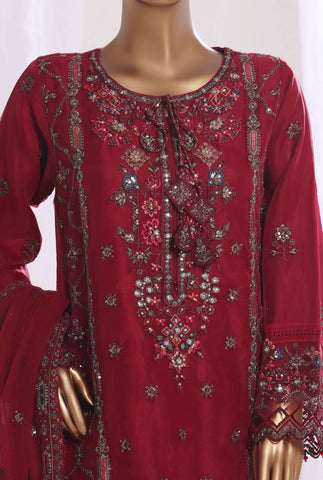 SADABAHAR LUXURY FORMAL FESTIVE  ORGANZA EMB 3PC STITCHED COLL MAHPARA D-5