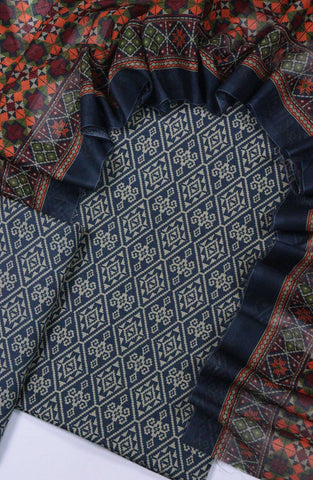 Bin Saeed Unstitched Printed Lawn Coll2025  D-47 Blue - Summer