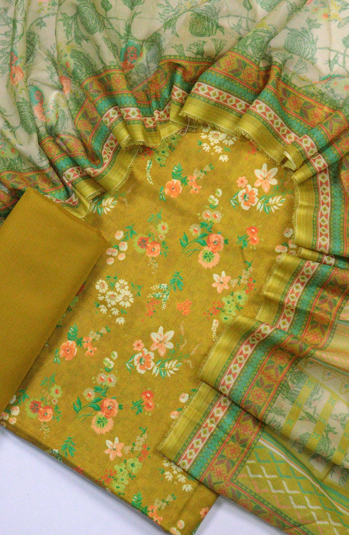 Bin Saeed Unstitched Printed Lawn Coll2025  D-24 Yellow - Summer
